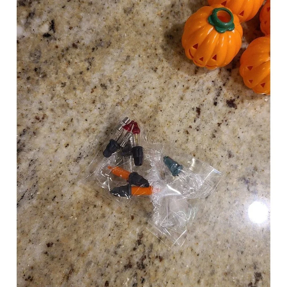 Halloween String Light Jack O Lantern Covers lot of 20 Cut Out Faces and Fuses
